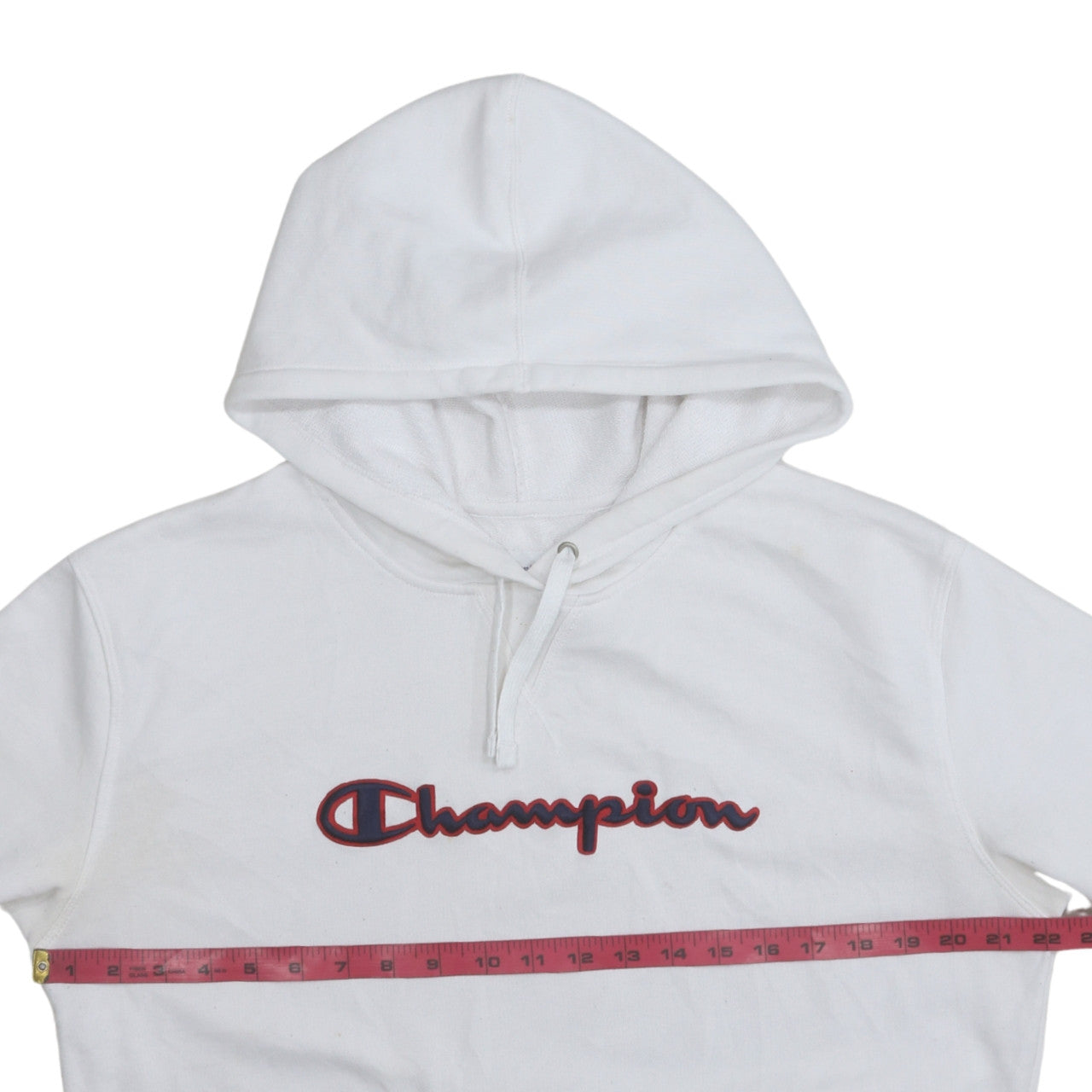 Champion Women White Hoodie Large Logo Pullover