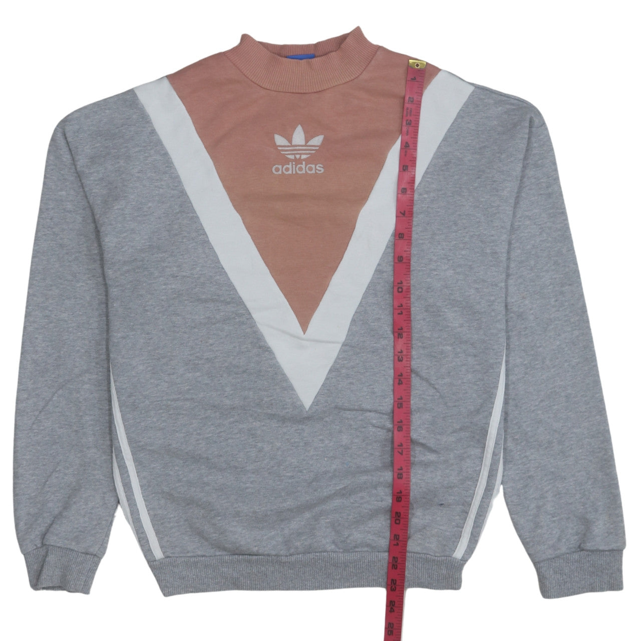 Adidas Women’s Grey Pink Colourblock Pullover Sweatshirt Size 14A