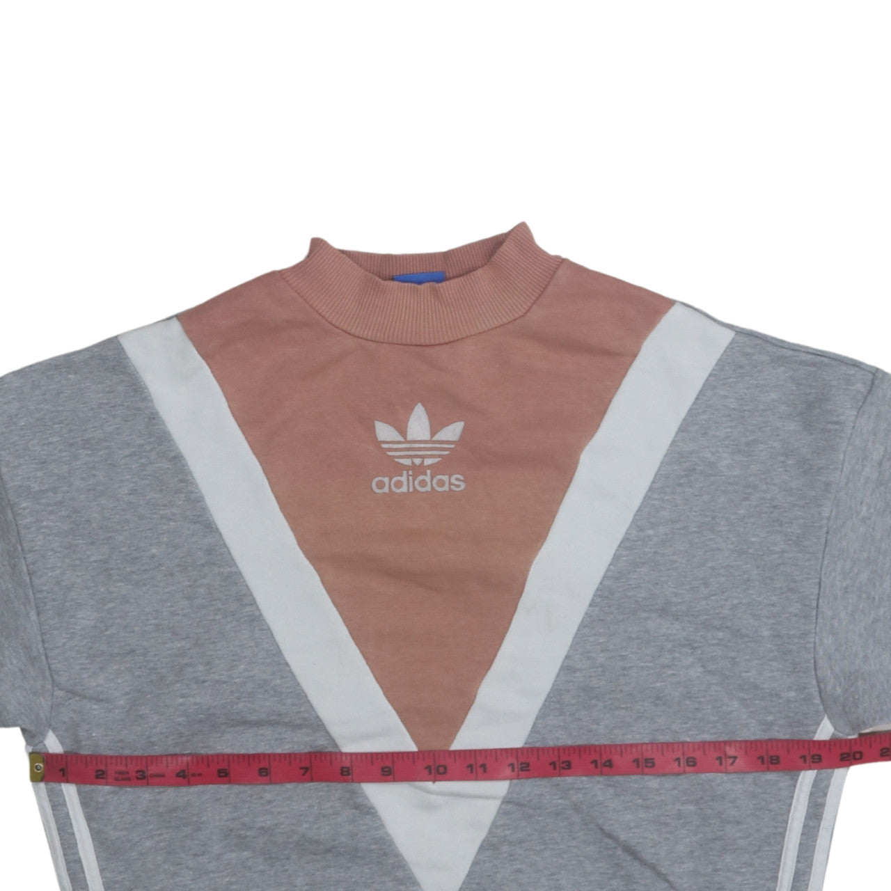 Adidas Women’s Grey Pink Colourblock Pullover Sweatshirt Size 14A