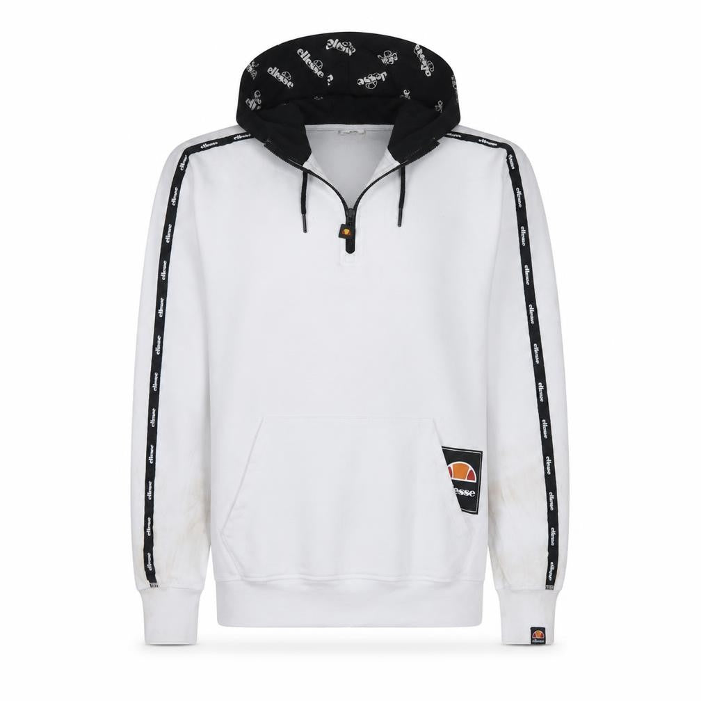 Ellesse Men’s White Small 1/2 Zip Hoodie with Logo Detail