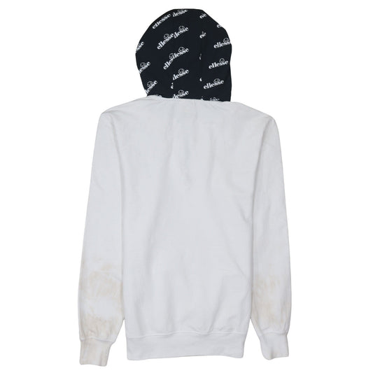 Ellesse Men’s White Small 1/2 Zip Hoodie with Logo Detail