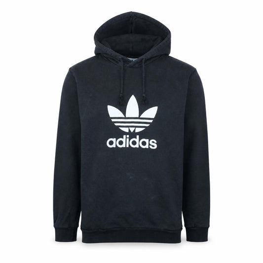 adidas Men’s Black Pullover Hoodie S Trefoil Graphic Fleece