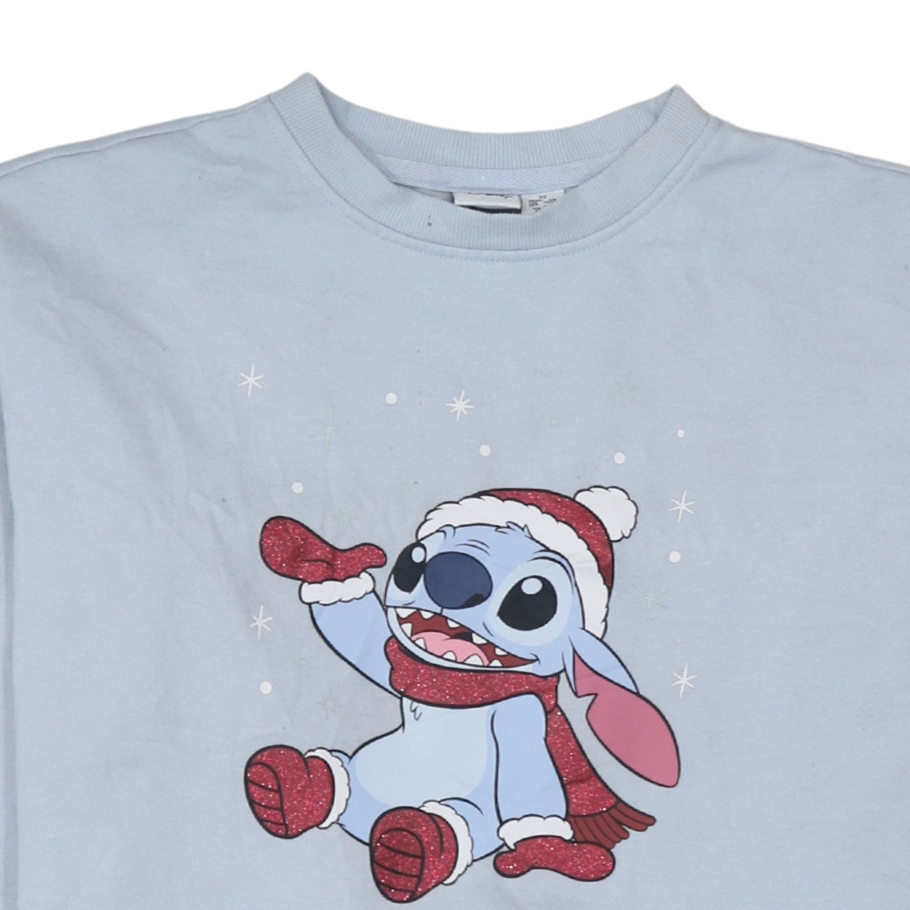 Primark Disney Women Blue XS Pullover Sweatshirt Stitch Christmas Design