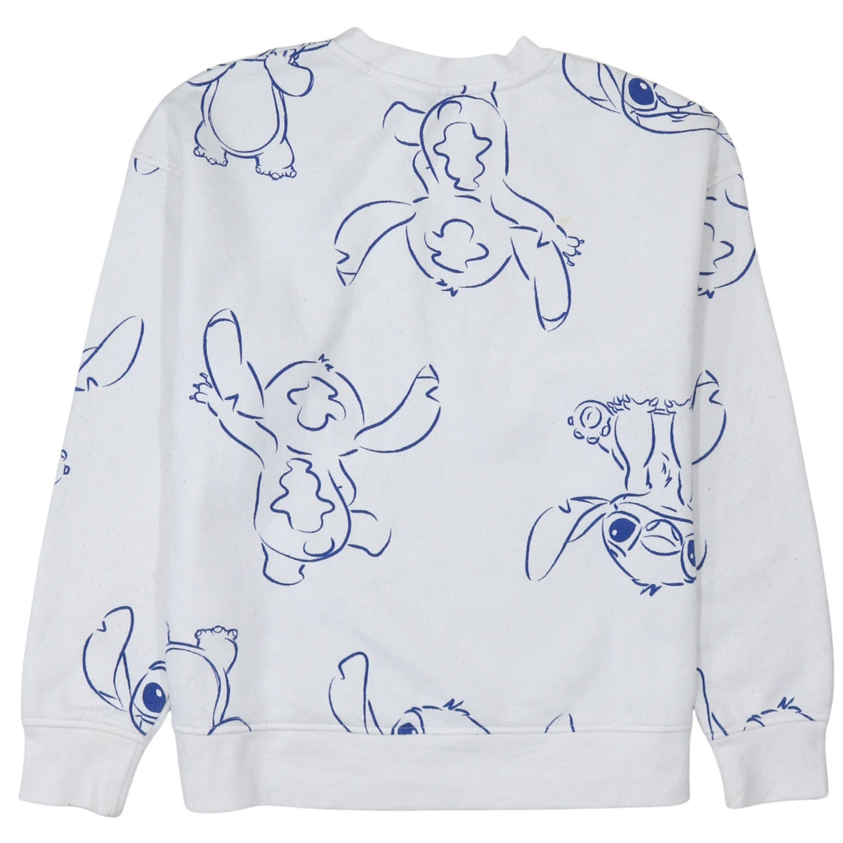 Disney Women White Stitch Print Pullover Sweatshirt Size S