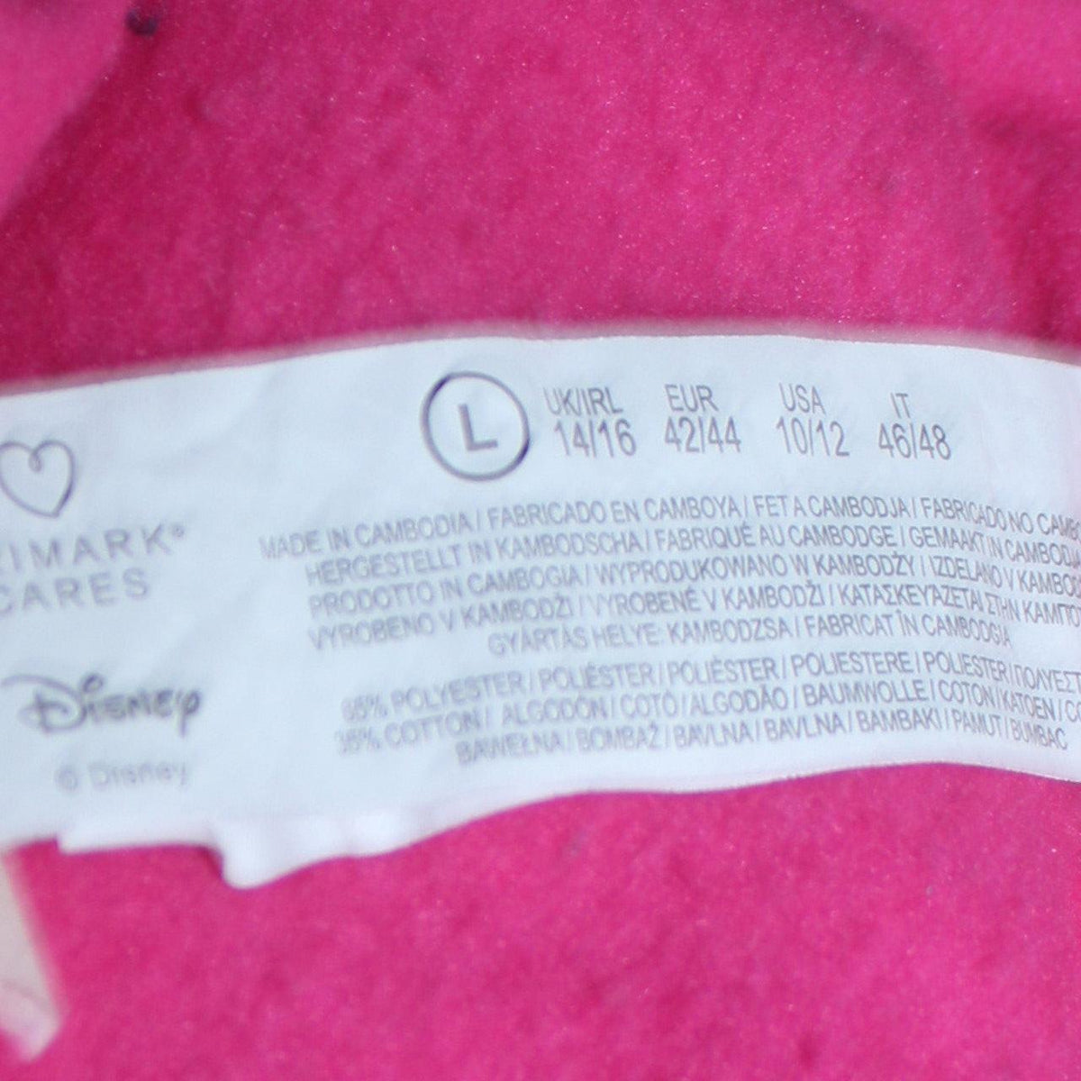 Additional view of Disney Women Pink Stitch Pullover Sweatshirt L Crew Neck Cotton Blend