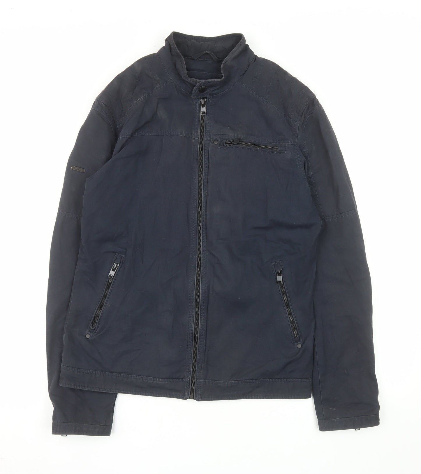 Superdry Men's Blue Cotton Bomber Jacket Size S Full Zip