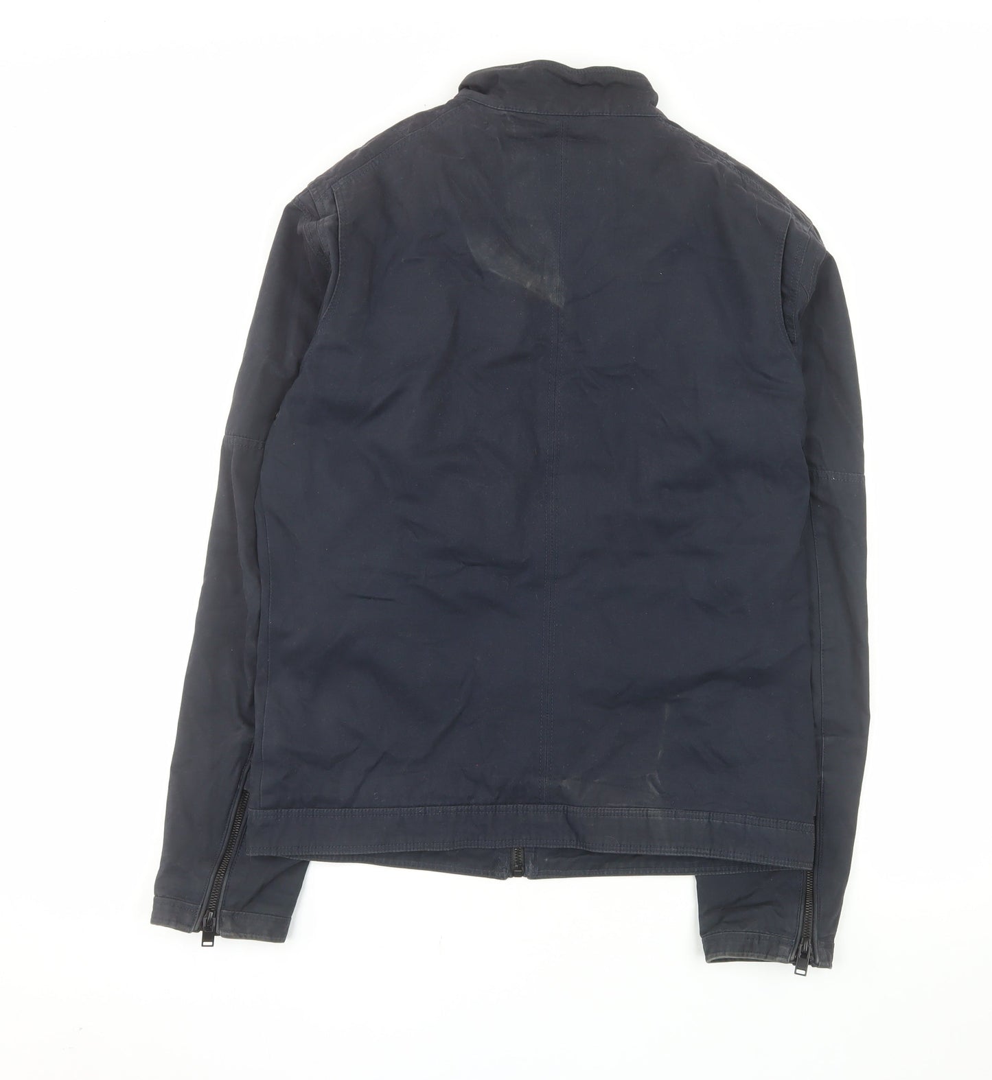 Superdry Men's Blue Cotton Bomber Jacket Size S Full Zip