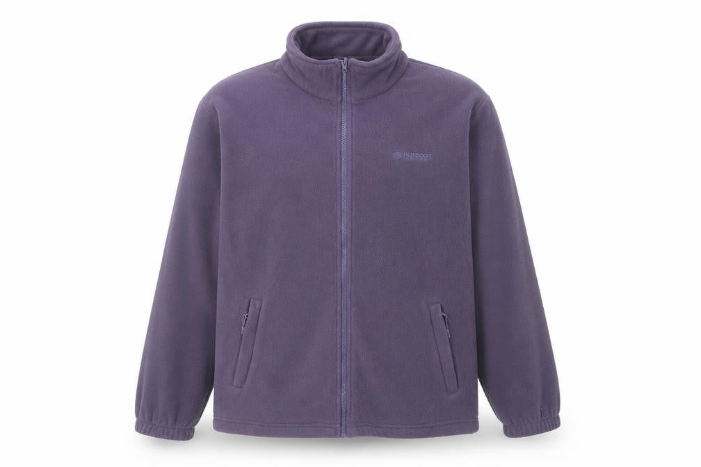 Outdoor Essentials Womens Purple Fleece Full Zip Jacket Size 16