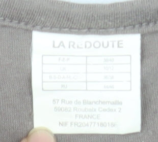 La Redoute Women Brown V-Neck Long Sleeve Basic T-Shirt Size 10