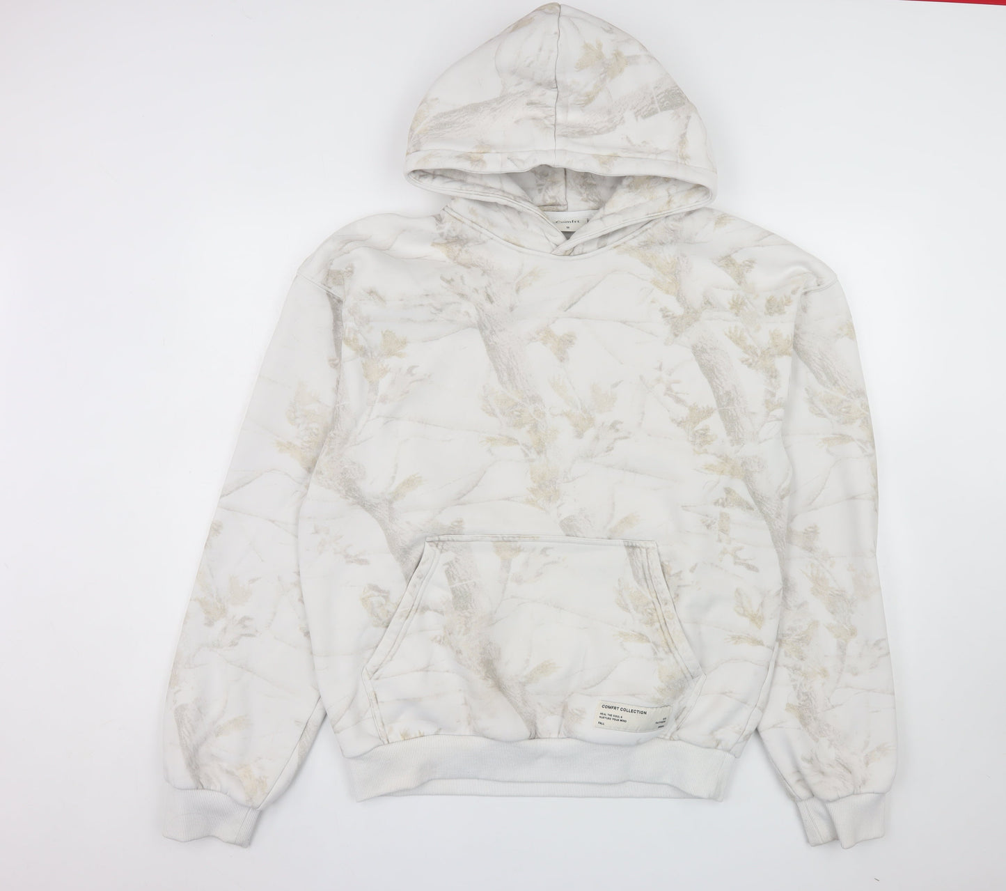 Comfrt Men's Beige Camouflage Pullover Hoodie Size M