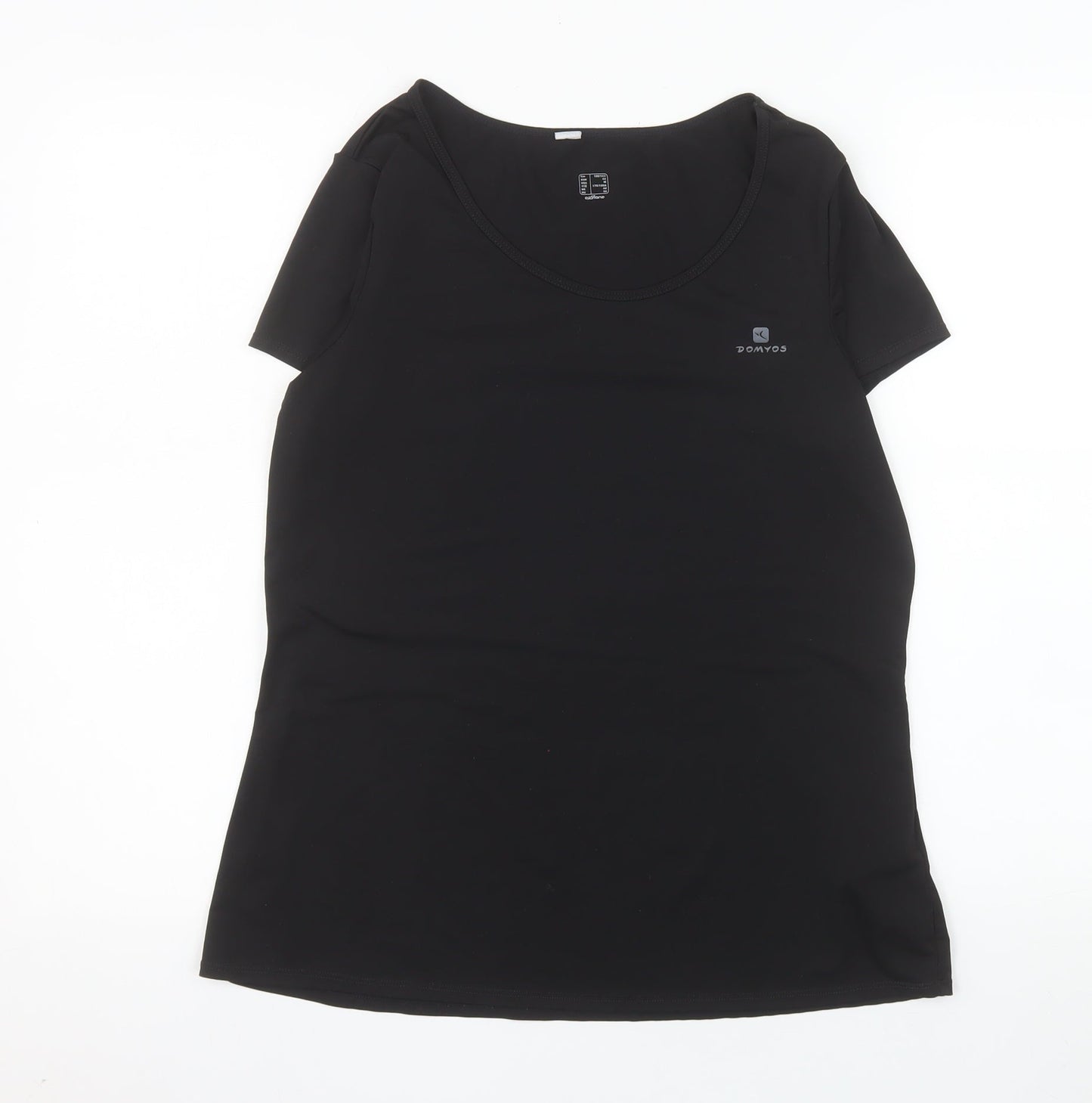 Domyos Womens Black Size 16 Athletic Moisture Wicking T-Shirt