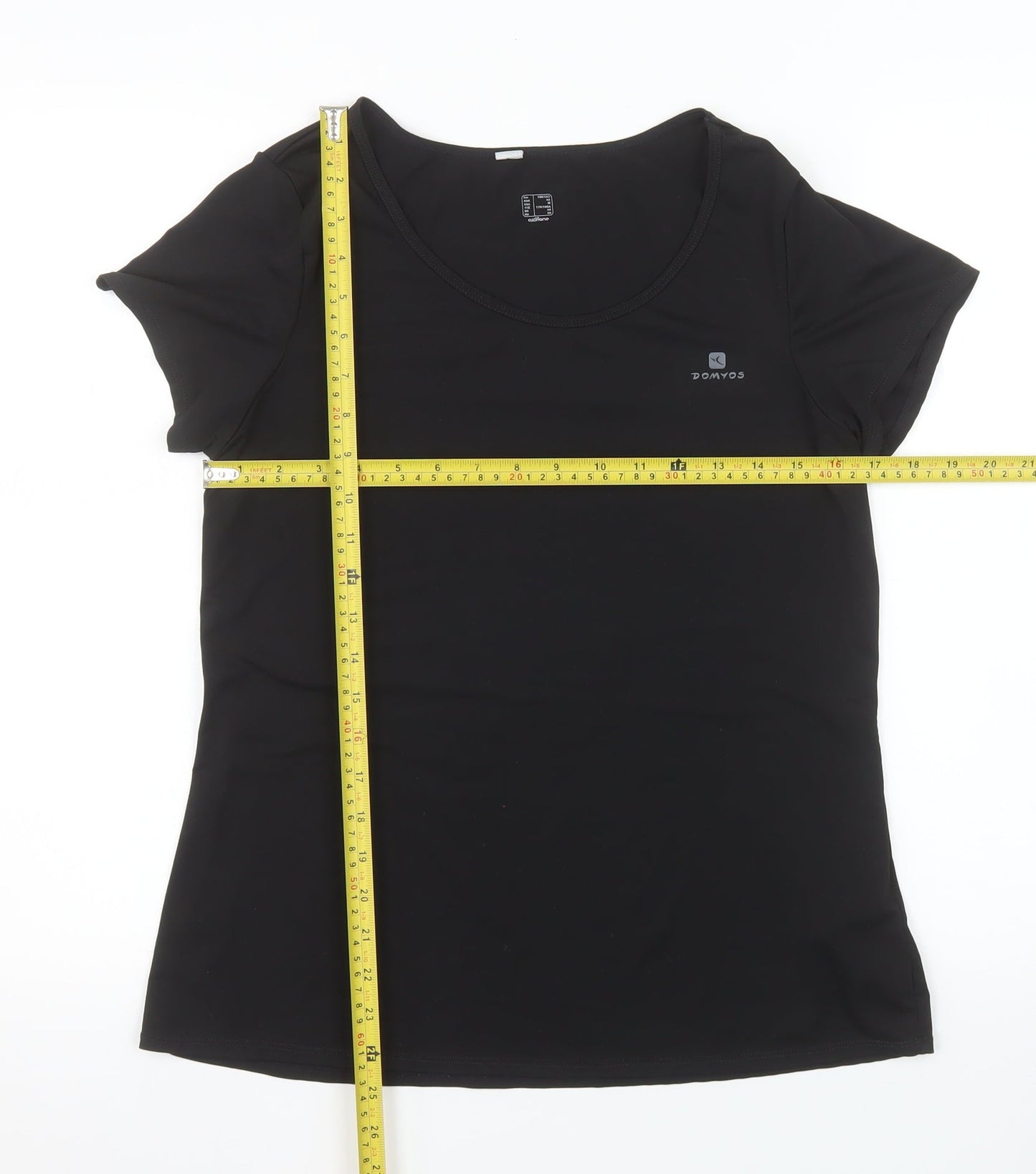 Domyos Womens Black Size 16 Athletic Moisture Wicking T-Shirt