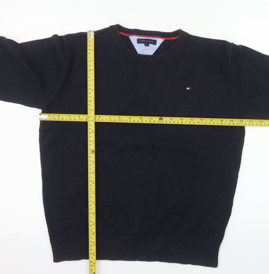 Tommy Hilfiger Men's Blue Cotton Crew Neck Pullover Jumper L