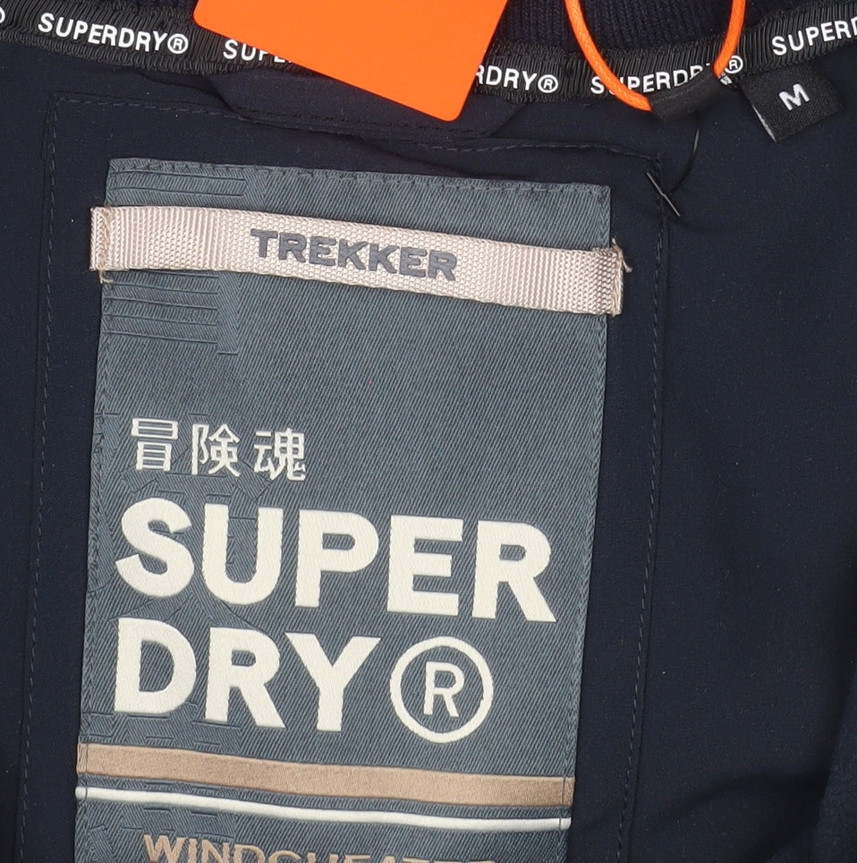 Superdry Men's Blue Trekker Soft Shell Hooded Jacket Size M