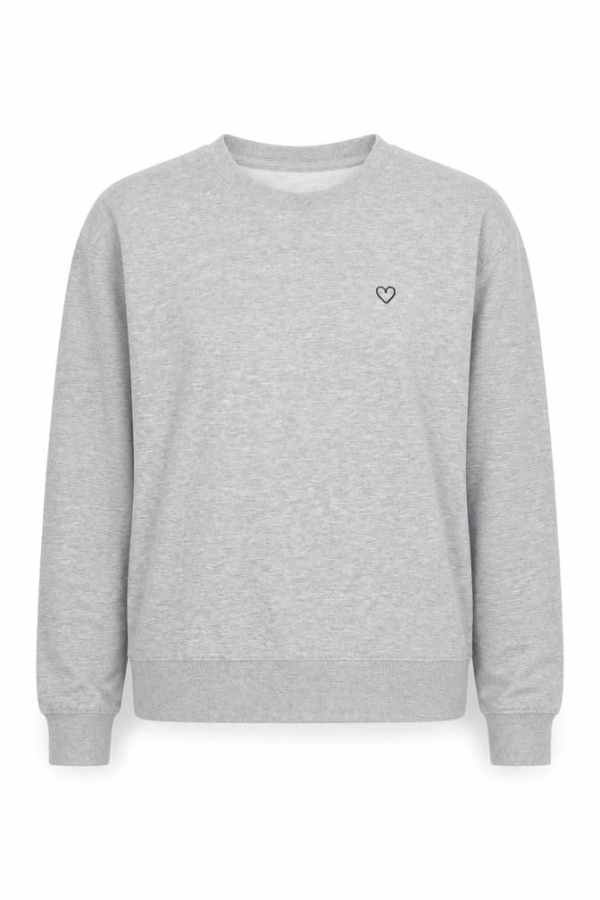 H&M Women Grey XS Pullover Sweatshirt Basic Crew Neck