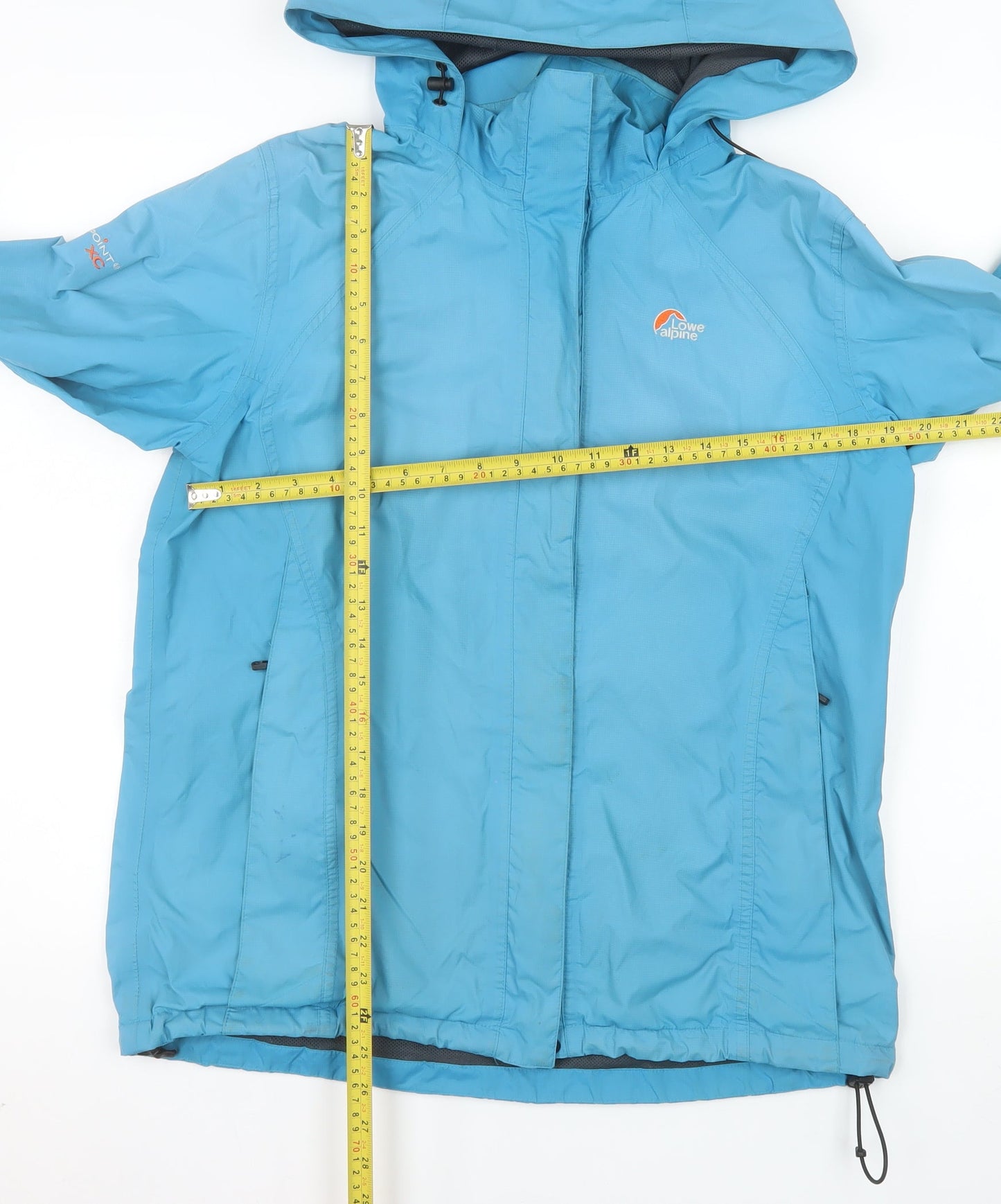 Lowe Alpine Women Blue Waterproof Hooded Rain Jacket L
