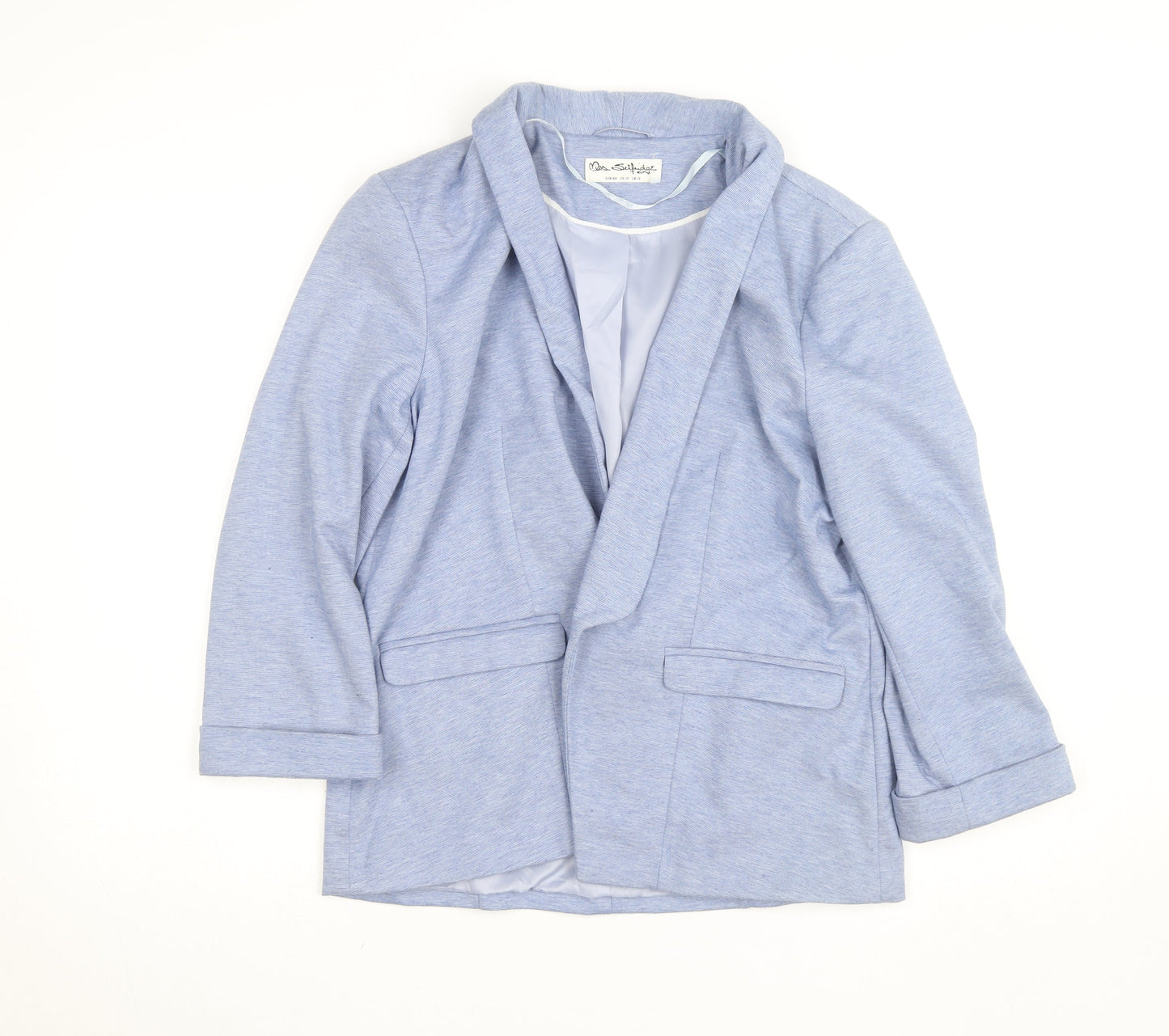 Miss Selfridge Women Blue UK 16 Classic Open Front Blazer Jacket