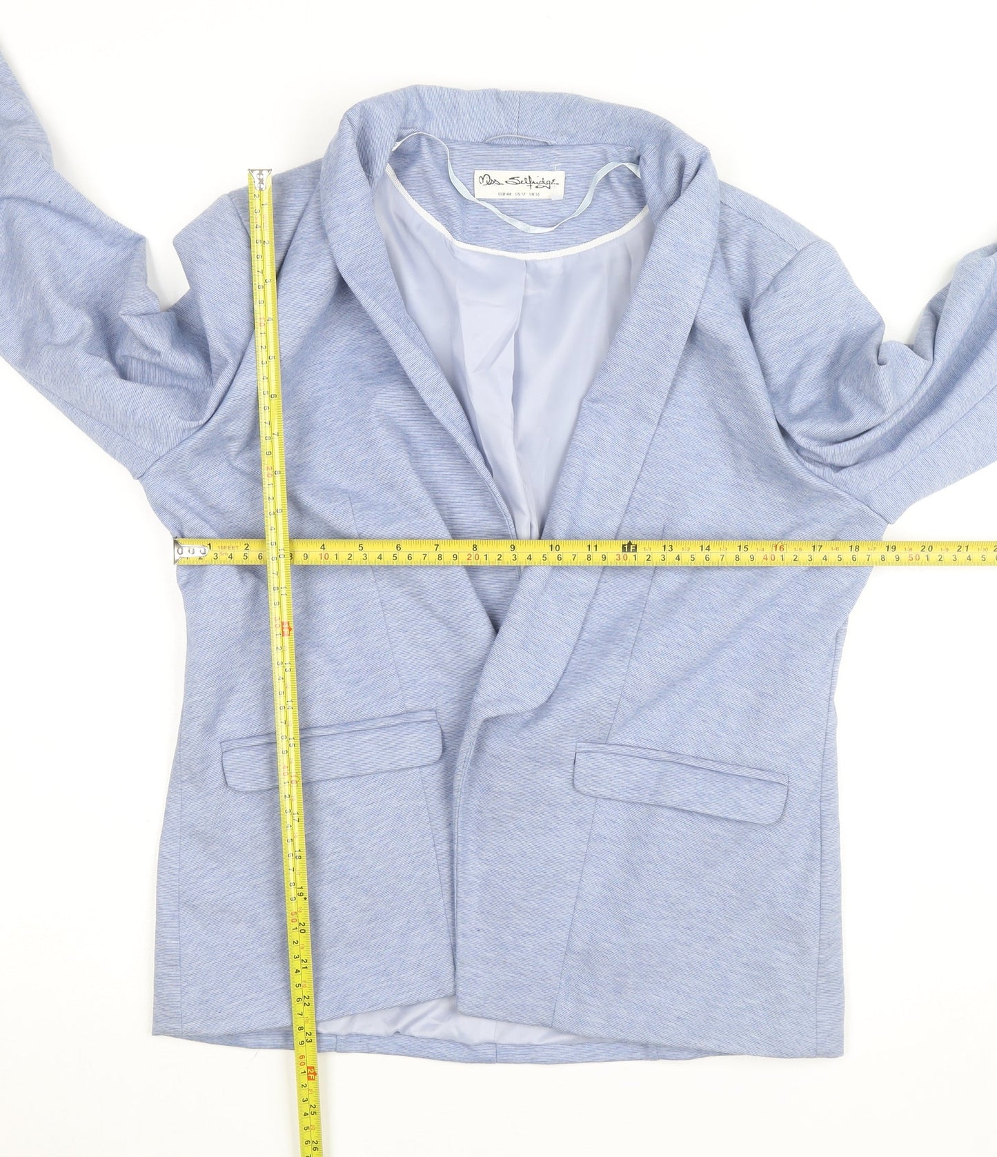 Miss Selfridge Women Blue UK 16 Classic Open Front Blazer Jacket