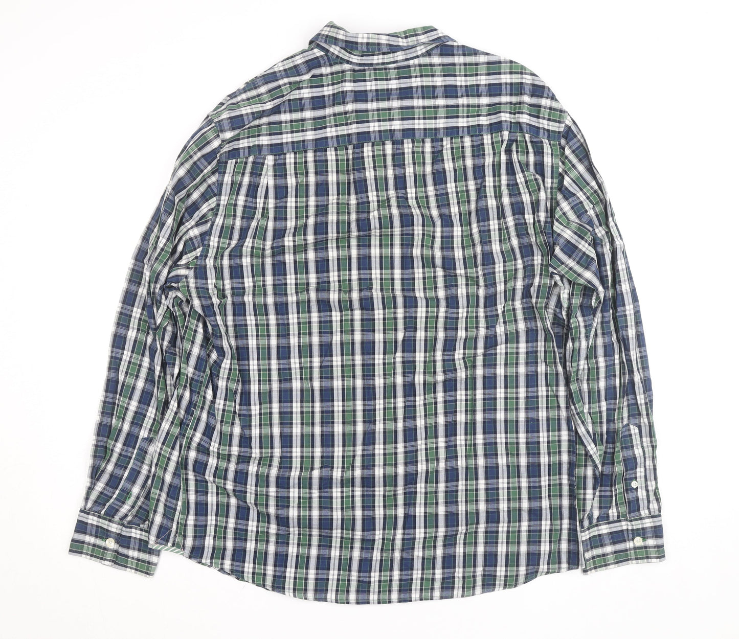 Maine New England Men's Blue Check Cotton Button-Up Shirt Size L