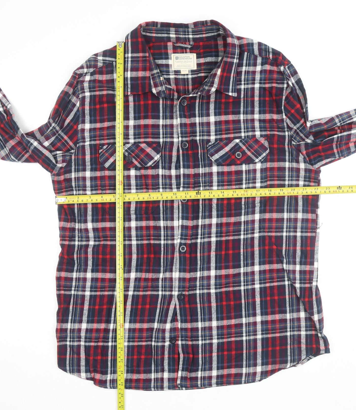 Mountain Warehouse Men's Multicoloured Flannel Plaid Button-Up Shirt XL