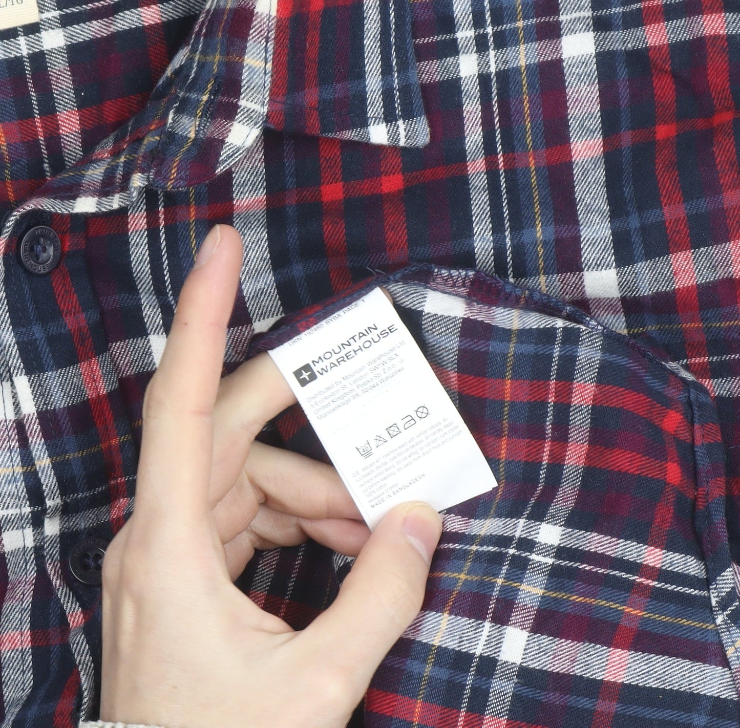 Mountain Warehouse Men's Multicoloured Flannel Plaid Button-Up Shirt XL