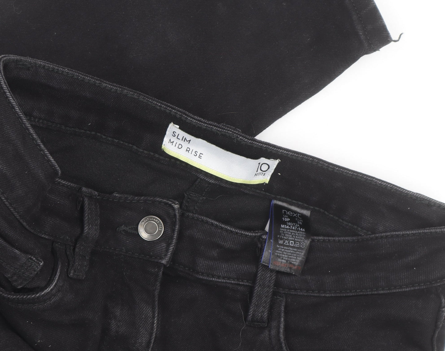 Next Women’s Black Slim Mid Rise Petite Jeans Size 10