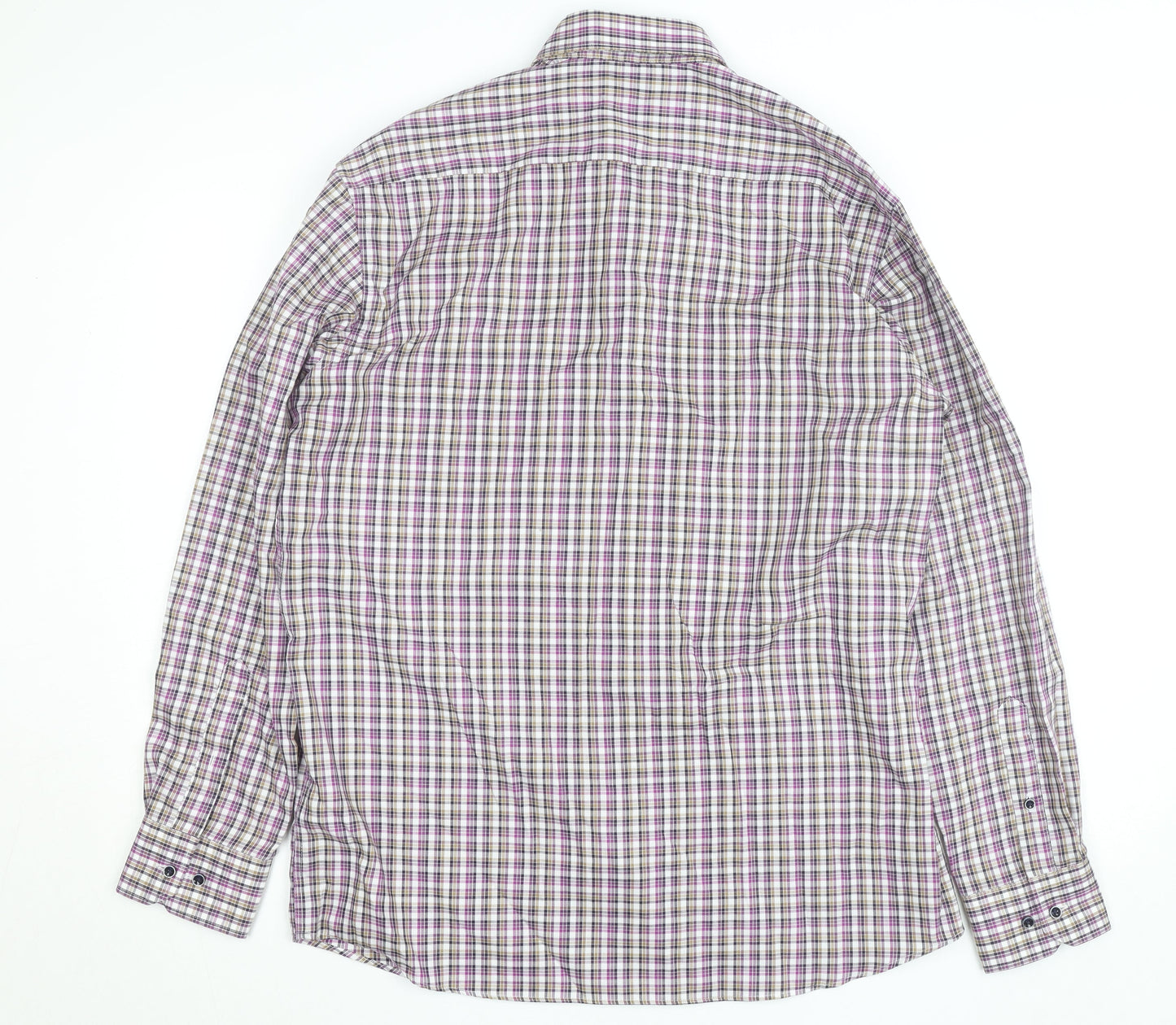 Eterna Men’s Multicoloured Check Long Sleeve Button-Up Shirt 16.5in Regular Fit