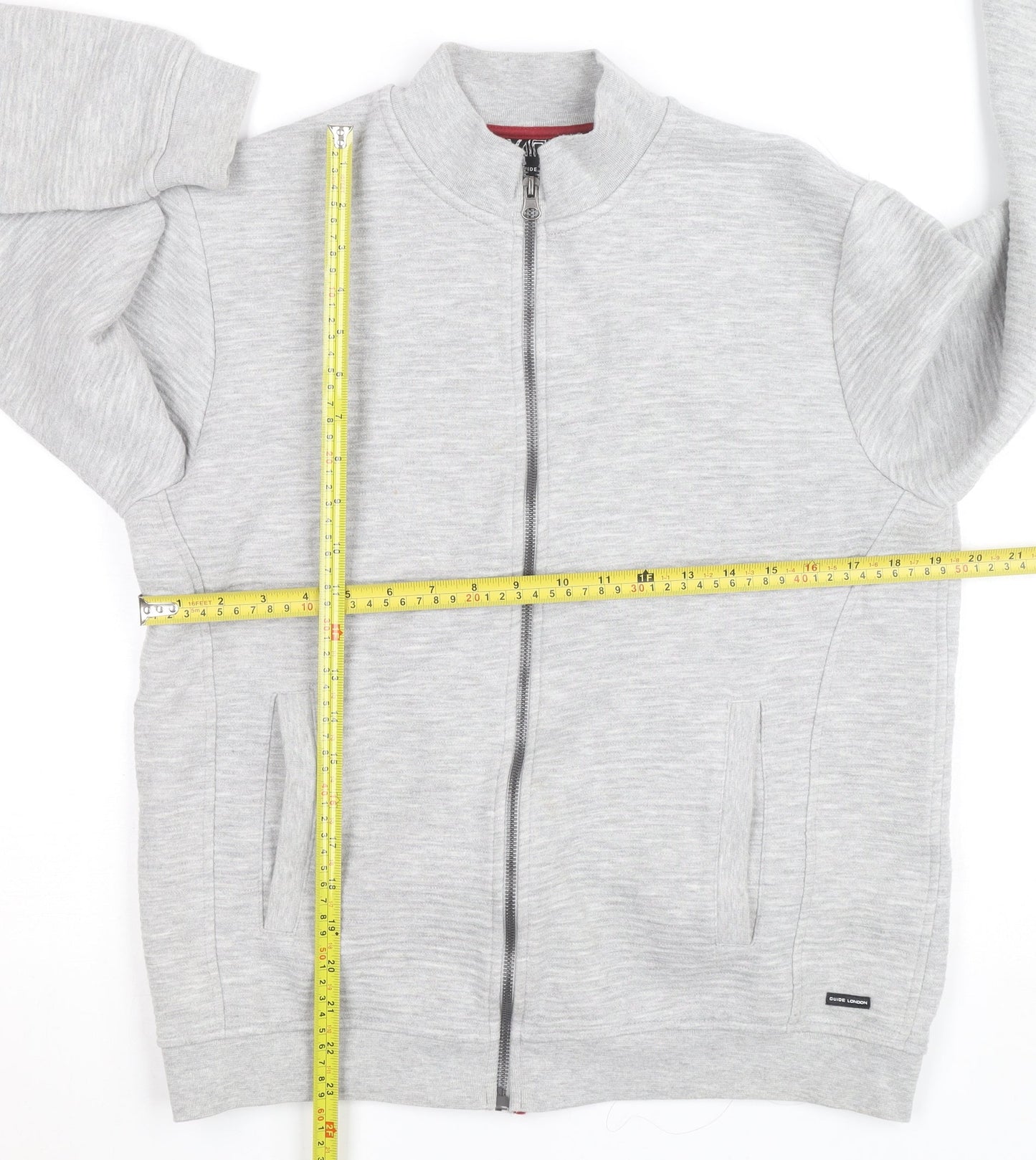 Guide London Men's Grey Full Zip Sweatshirt Jacket M