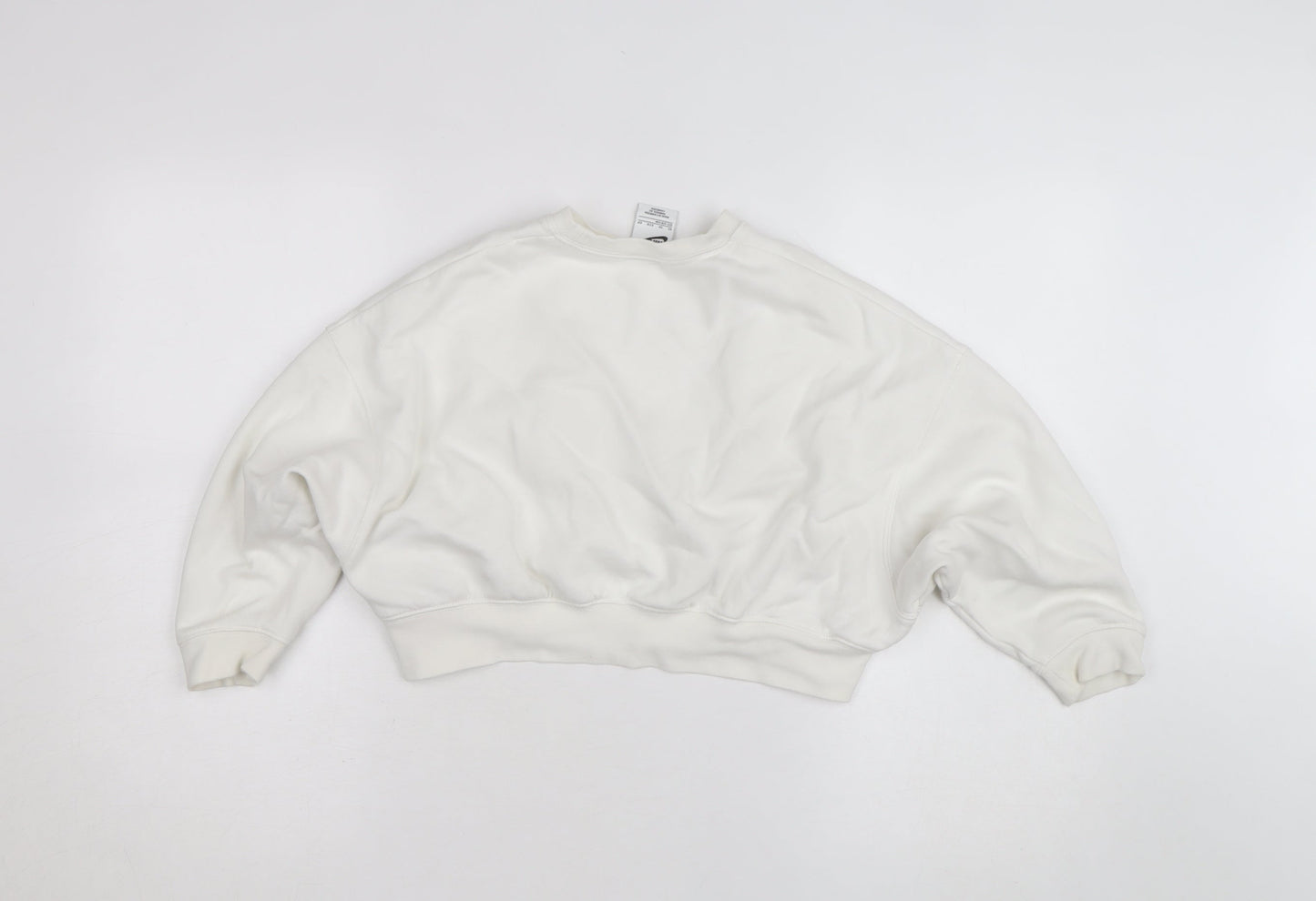 Nike Women’s White Crew Neck Pullover Sweatshirt Size 12 with Logo Print