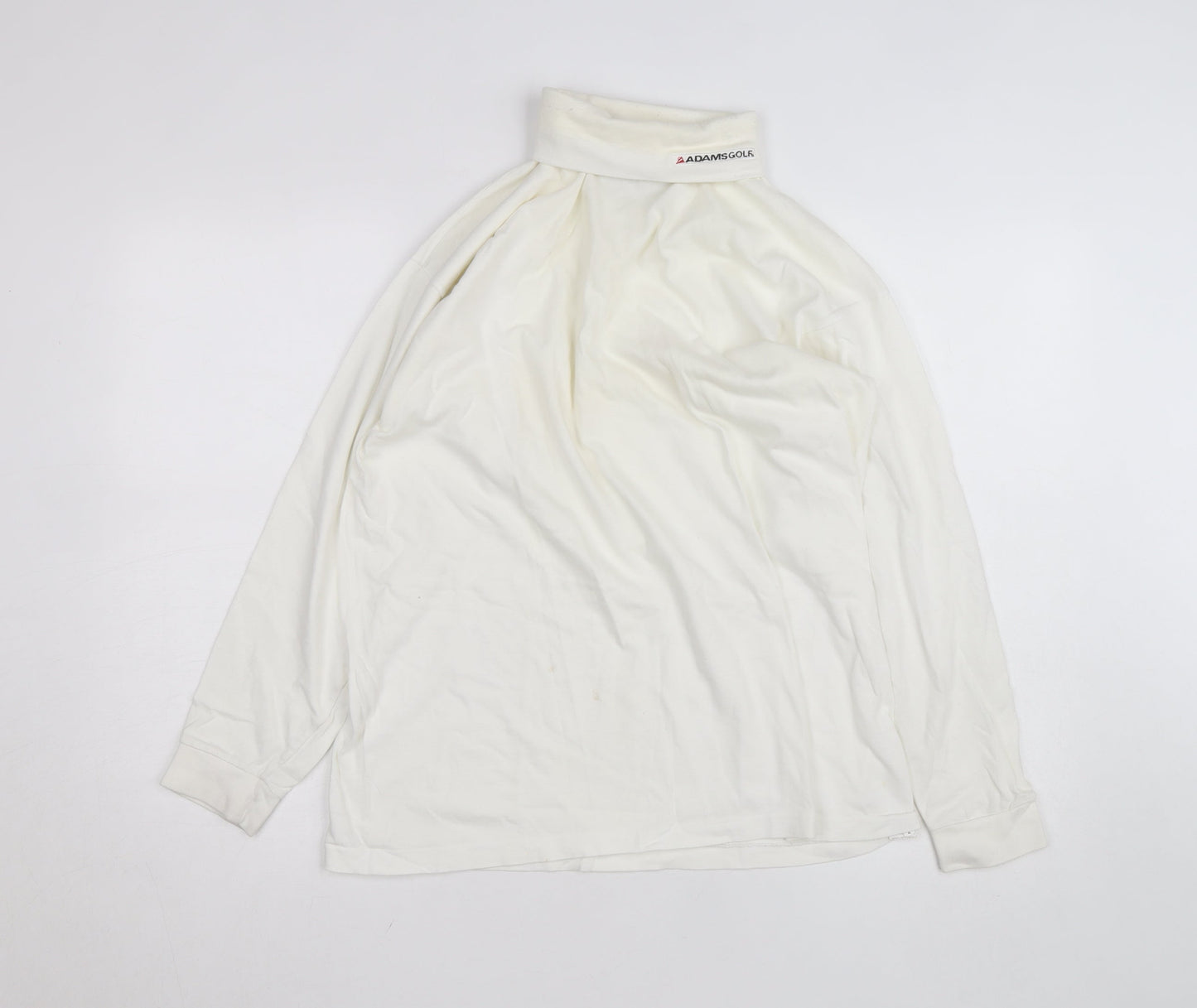 CIQE Mens White Roll Neck Golf Sweatshirt L Long Sleeve Cotton