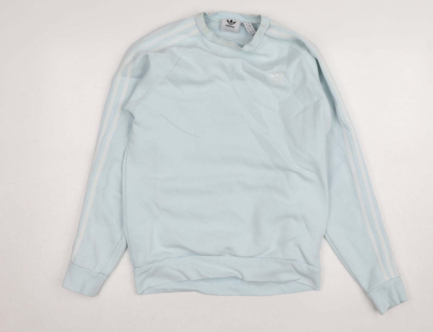 Adidas Women’s Light Blue Sweatshirt Small Crew Neck Pullover Cotton Blend