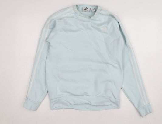 Adidas Women’s Light Blue Sweatshirt Small Crew Neck Pullover Cotton Blend