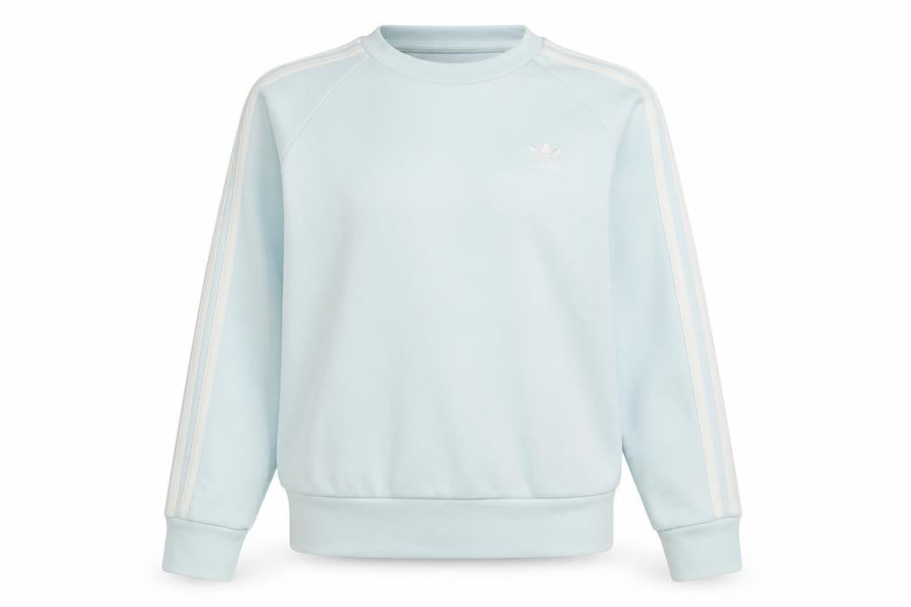 Front view of Adidas Women’s Light Blue Sweatshirt Small Crew Neck Pullover Cotton Blend