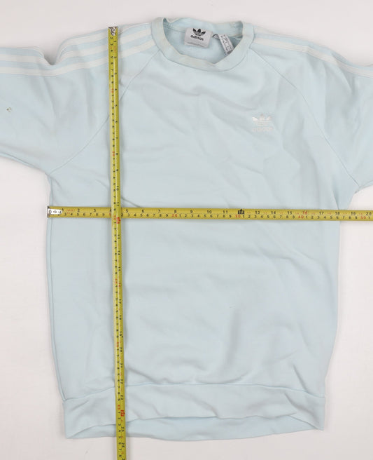 Adidas Women’s Light Blue Sweatshirt Small Crew Neck Pullover Cotton Blend