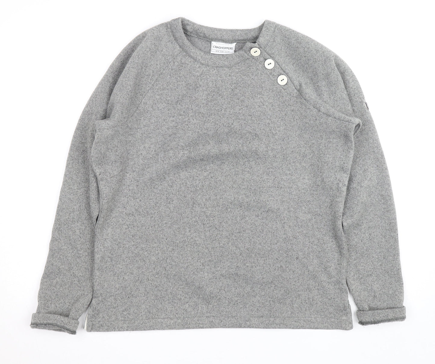 Craghoppers Men's Grey Button Neck Fleece Jumper Size L
