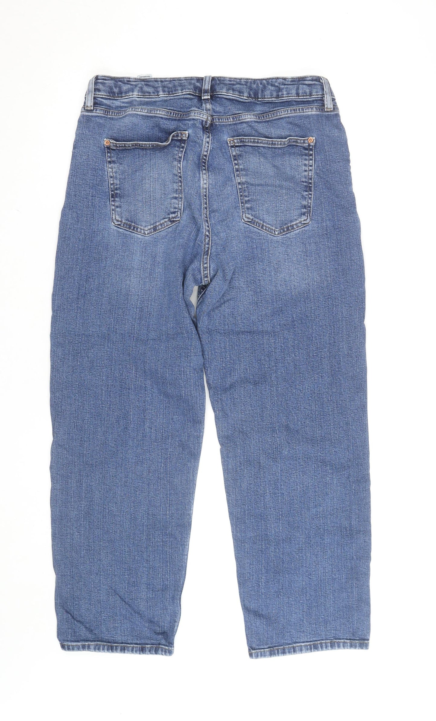Marks and Spencer Men's Blue Regular Fit Straight Denim Jeans Size 14