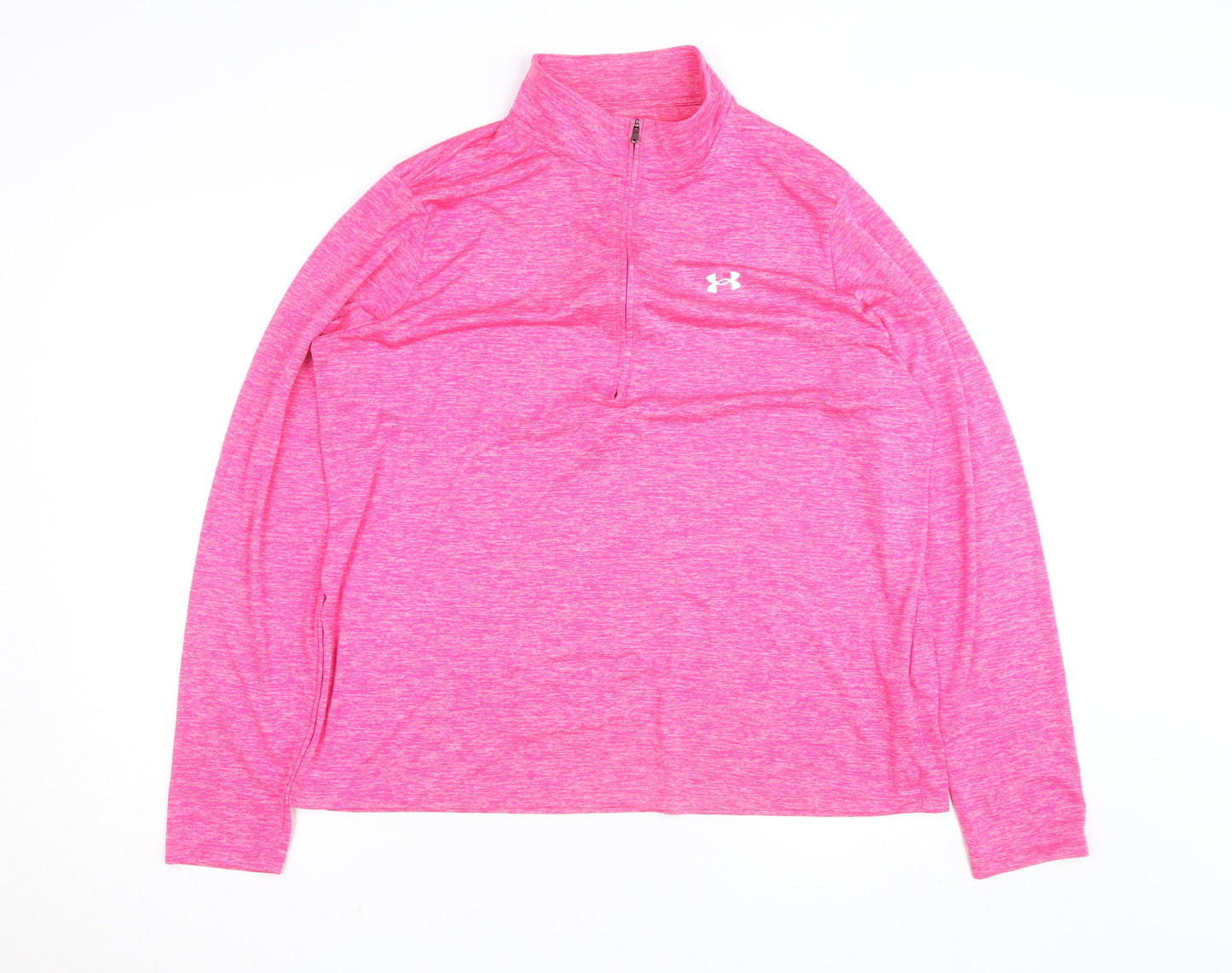 Under Armour Womens Pink 2XL 1/4 Zip Lightweight Track Jacket
