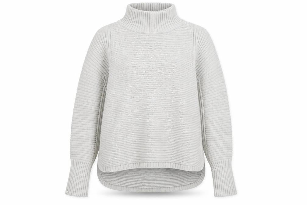 AKINII Women's Ivory Roll Neck Chunky Knit Long Sleeve Jumper XL