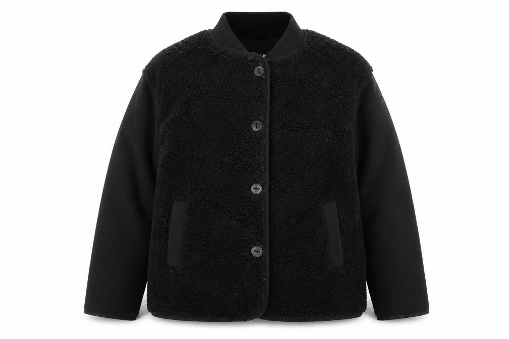 ASOS DESIGN Men's Black Faux Fur Bomber Jacket Size S