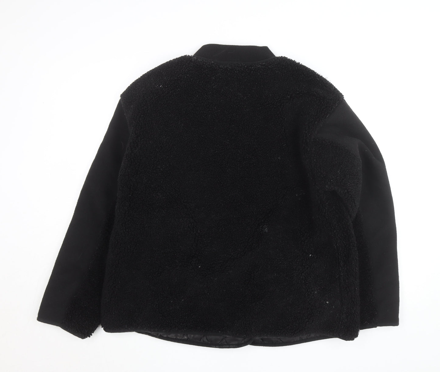 ASOS DESIGN Men's Black Faux Fur Bomber Jacket Size S