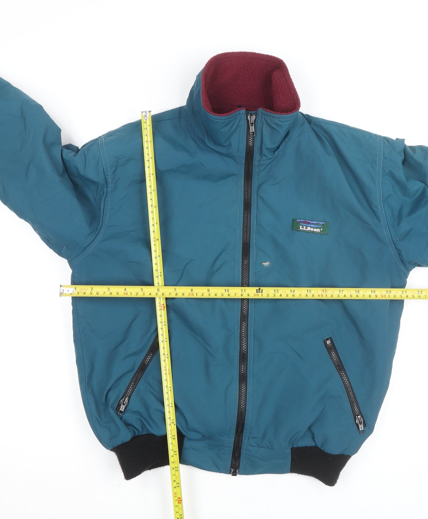 L.L.Bean Womens Blue Warm-Up Nylon Fleece-Lined Windproof Jacket Size S