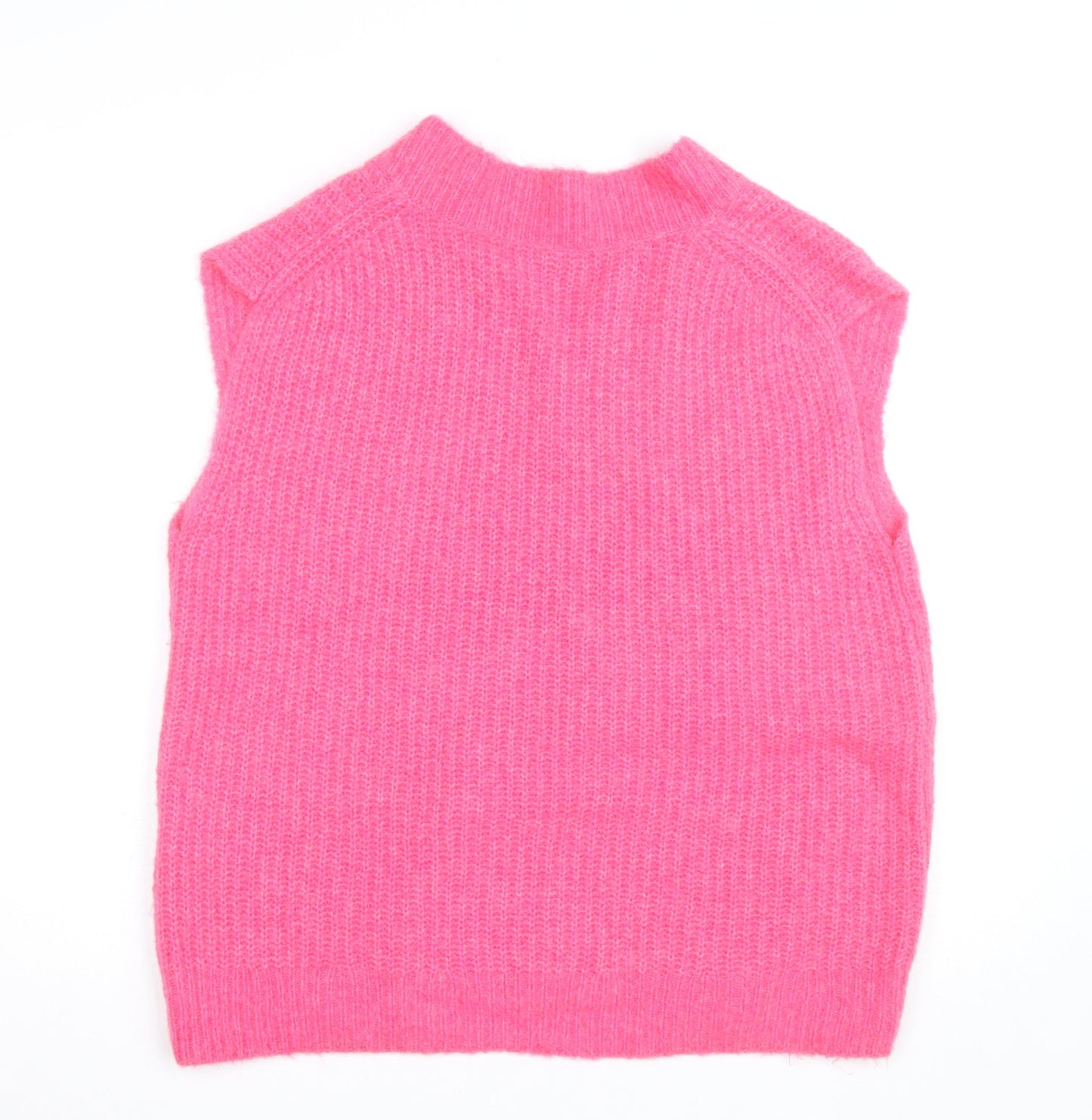 Opus Women's Pink Mohair Blend Sleeveless V-Neck Knit Vest M