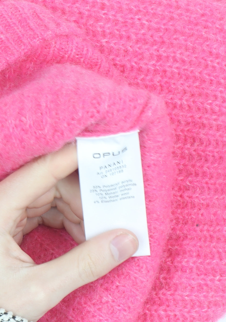 Opus Women's Pink Mohair Blend Sleeveless V-Neck Knit Vest M