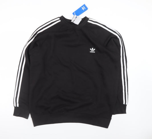 Adidas Men's Black XL Pullover Sweatshirt Crew Neck 3-Stripes