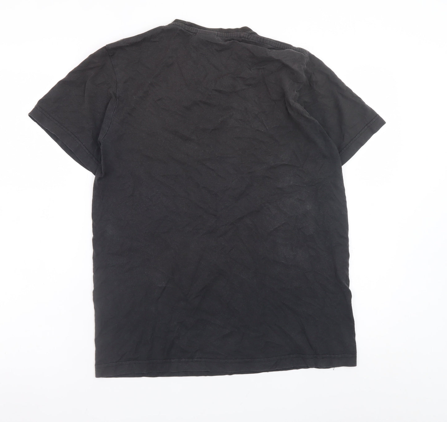 Adidas Men's Black Graphic Straight Flush T-Shirt Size M