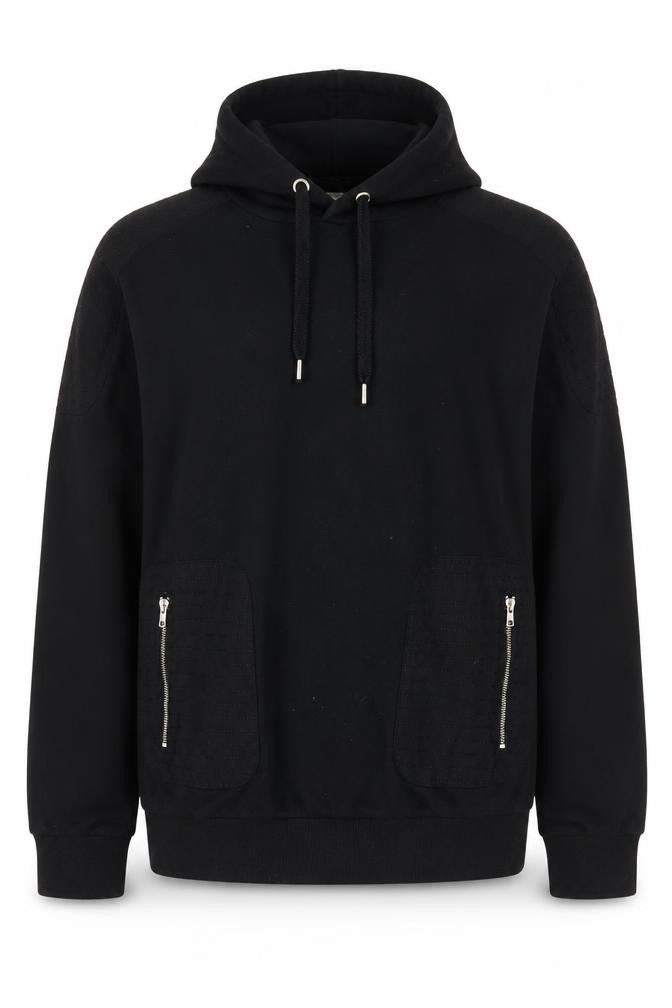 Genetic Apparel Men's Black Hoodie L Pullover Zip Pocket Cotton Blend