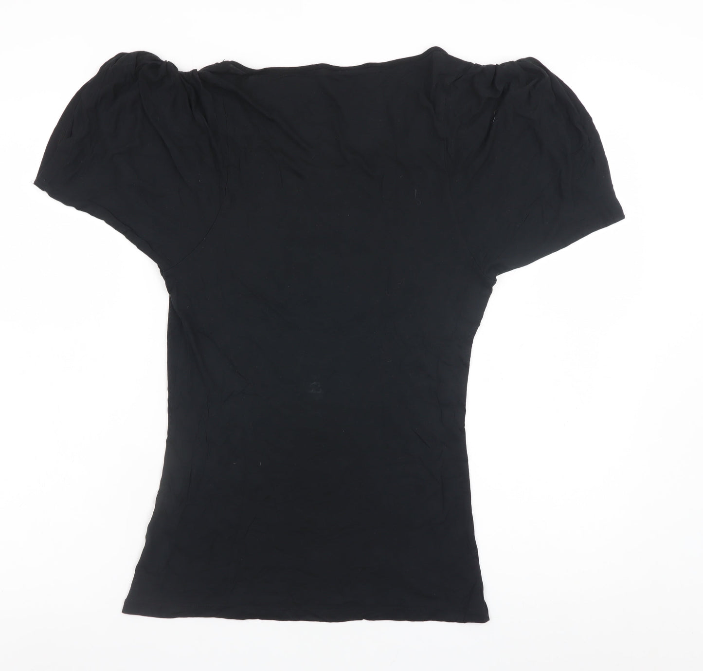 Ted Baker Women's Black Sequin V-Neck Modal T-Shirt Size 10