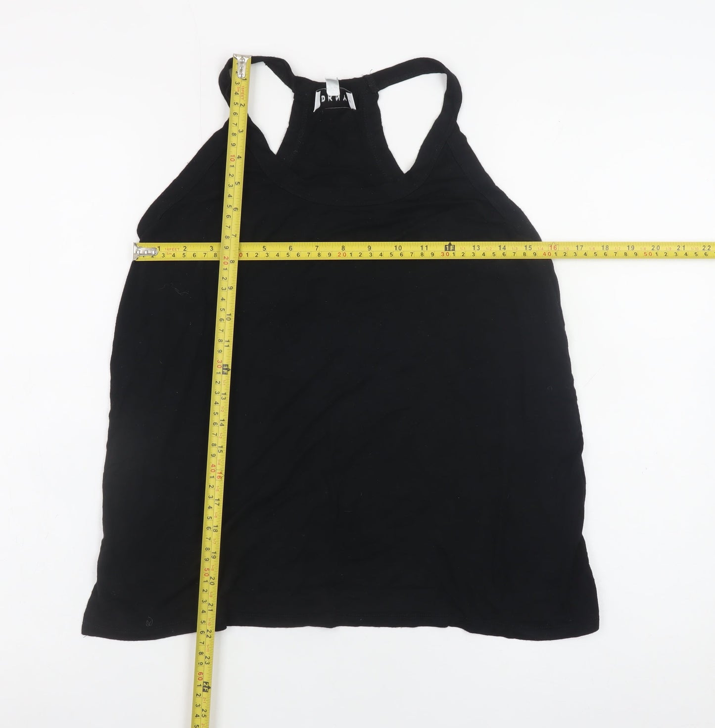 DKNY Women's Black High Neck Racerback Tank Top Size S