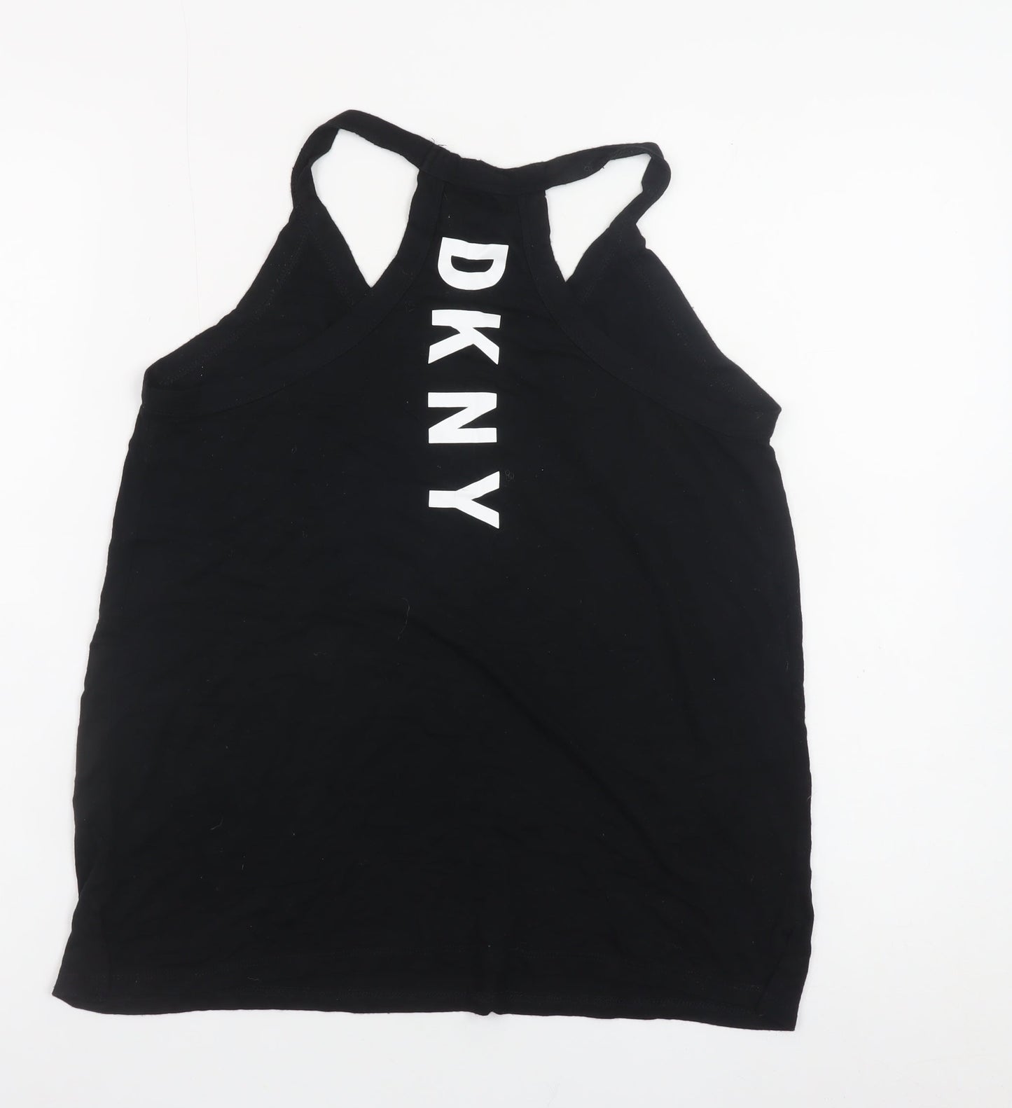 DKNY Women's Black High Neck Racerback Tank Top Size S