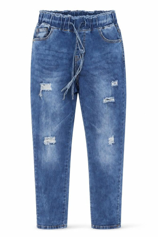 The Casual Company Girls Blue Ripped Boyfriend Jeans Size 12 Years